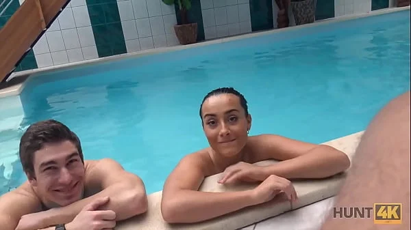 HUNT4K. Swimming pool is a nice place for guy to fuck boys GF for cash videos