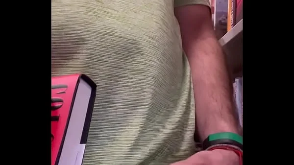 Jerking off at the bookstore. Public masturbation videos