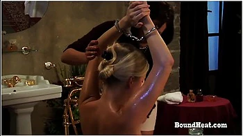 Disappeared On Arrival 2: Busty Maid Wash And Shaves Handcuffed Slave - Cayla Lyons videos