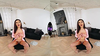 Skinny teen plays with pussy in vr, moaning loud videos