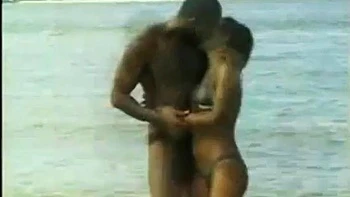 Hot mulatto moaning and cumming while spitting on the beach: Blowjob, Doggy  Amateur Porn videos