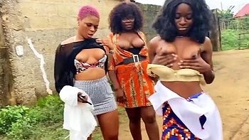 Big Booty Ebony Babe Sloppy Eating Hot Black Friends Tight Pussy by African Lesbians: Porn videos