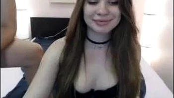 Long haired beauty gives hairjob: Blowjob, Babe  Brunette Porn videos