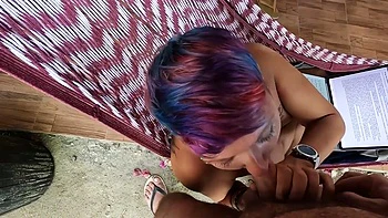 Wifes Getting A Cock In Her Mouth While She Is Lying In The Hammock videos