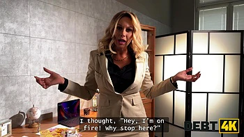 DEBT4k. Curvy bitch Karina King is fucking with a debt collector videos