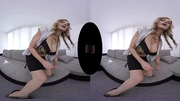 VR Teasing blonde babe big tits: Masturbation, Pov  Virtual Reality Porn videos