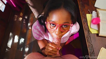 Ebony babe Destiny Marshall gets her glasses off and gets fucked hard in pov. videos