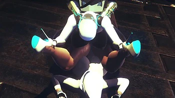 Din Djarin having fun with 2 Haydee robots: Starwars the Mandalorian & Haydee Crossover parody videos