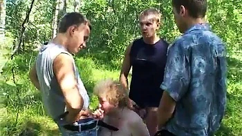 Blonde russian granny fucked in woods: Blowjob, Doggy  Cowgirl Porn videos