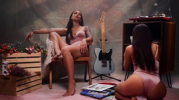 Sexy girls Vanna Bardot and April Olsen have a fun lesbian sex with a strapon. videos