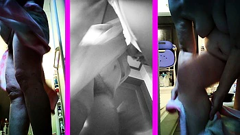 Ugly mother Yoriko, 73 years old, undressing, 3 screen voyeu videos