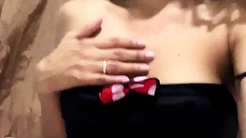 Young woman in costume just thought about a big cock in her videos