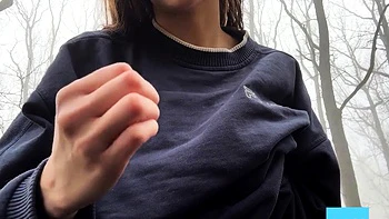 Big-Titted Teen Masturbates in the Forest videos