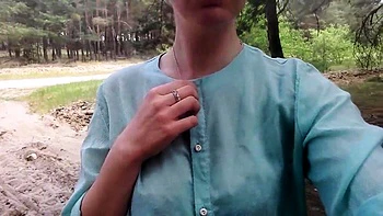 Exhibitionist teen undresses on webcam near the road videos