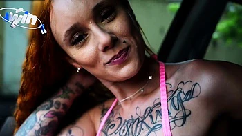 Redhead slut deepthroats dick, gets cum in mouth. Hardcore videos