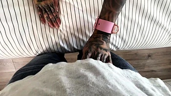 POV blowjob footjob handjob with Karla Kush eating cum videos