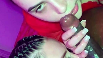 Amateur interracial threesome with double blowjob videos