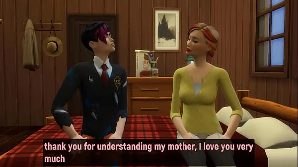 step Mom has to share the bed with her son at the hotel because they did not have other empty rooms or with several beds - Family sex videos