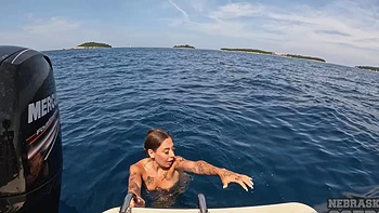 Abbie storm, dora the explorer, makes lesbian love with Vanessa Klein on the boat videos