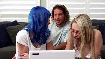 Two guys fucked two girls in a hot threesome sex session videos