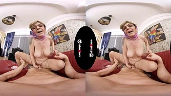 Lady Diana - Rough Sex With Grandma: Blowjob, Cowgirl  Hardcore VR Porn videos