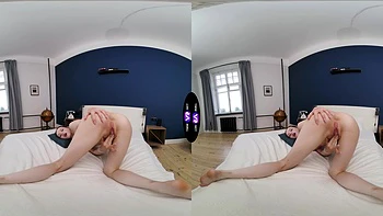 Playful teen Dakota Doll enjoys solo sex on her bed videos