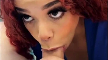 Slender redhead chick Archer Ali is enjoying passionate fuck in POV videos