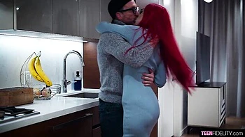 Good redhead doll with big booty Leo Babe jumps on a big cock videos