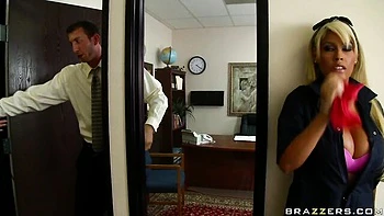 Gorgeous busty blonde Bridgette B is enjoying this massive dick videos