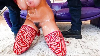 An awesome FMM fuck with a big-boobed brunette Hailey Rose videos