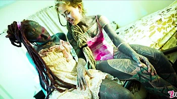 Filly inked babes Anuskatzz and Lily Lu both love fucking with a dildo videos