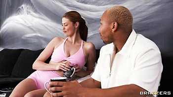 Lusty redhead chick Elly Clutch feels a very huge black penis videos