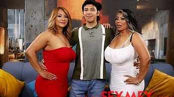 Curvy dolls Sandra Paola and Sharon love this massive dick videos