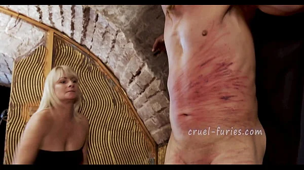 Cruel Blonde MILF Whips Guy's Cock videos