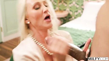 Big-boobed blonde Alexis Malone is enjoying interracial dick-riding videos