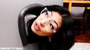 An awesome busty brunette Cami Strella rides a big loaded dick videos