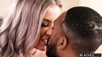 Busty blonde with round ass Hayley Davies rides on a black cock videos