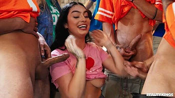 Astonishing long-legged brunette Violet Ray likes dick-riding so much videos