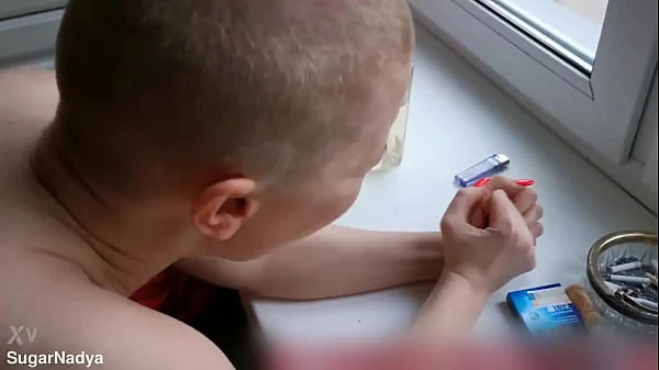 Russian short-haired bitch Hanna Montana gets fucked right outside the window videos