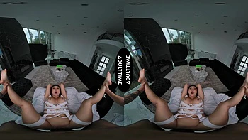 Nicole Doshi rides Oliver Davis’ cock in vr with her big fake tits videos