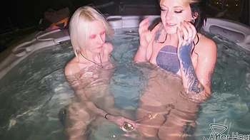 Brilla and Ingrida are having fun in the pool without guys videos