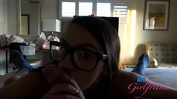 Summer Renee looking so fine in glasses sucking and jerking off your cock POV: Porn videos