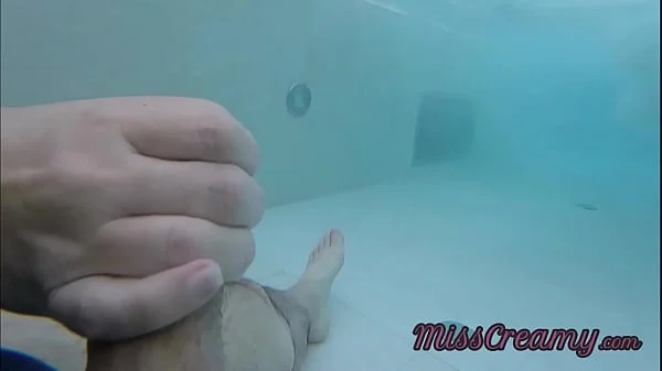 Flashing my dick in front of a young girl in public pool and helps me masturbate - it's very risky with people near - MissCreamy videos