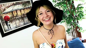 Freckled blonde fucktoy milks for first time on camera videos