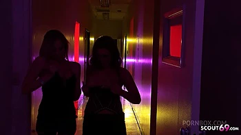 Ginger Big saggy Tits Teen and her blonde BGF seduce to FFM Threesome by old Guy videos