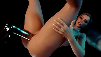 Busty girl has anal glass dildo - 3D Porn videos