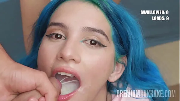 PremiumBukkake - Min Galilea swallows 64 huge cumshots in mouthful bukkake videos