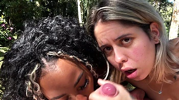 Two girls Juliana and Scarlett Taylor fucked by a guy in pov style videos