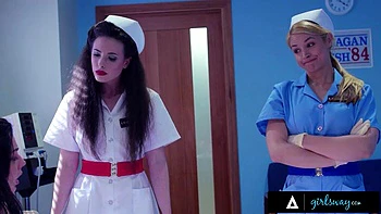 GIRLSWAY - Vulnerable Whitney Wright Eaten Out By Dominant Nurses Sarah Vandella  Casey Calvert: Porn videos