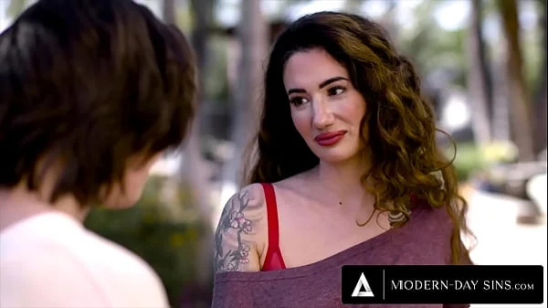 MODERN-DAY SINS - Casey Calvert and Arabelle Raphael Ask Casey's Ex-Boyfriend For A THREESOME! videos